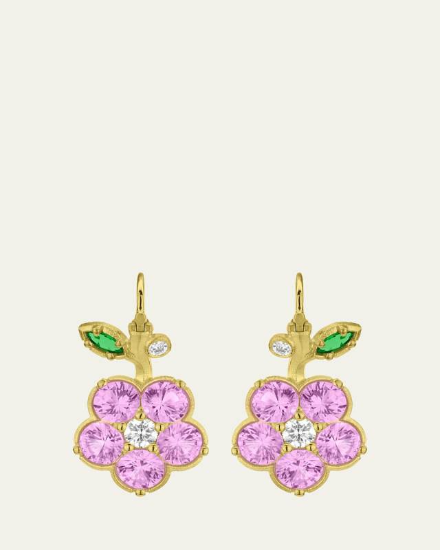 18k Gold Wild Child Pink Sapphire Drop Earrings